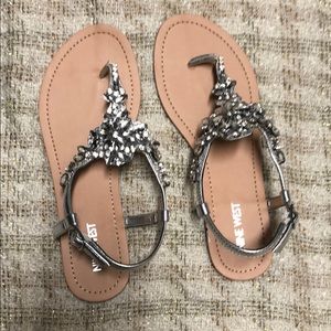 Nine West Silver “Bling” Sandals